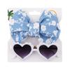 2Pcs/Pack Heart Dog Sunglasses Pet Dog Bows Cute Pet Grooming Bows Dog Hair Rubber Bands Photography Tool Pet Accessoires