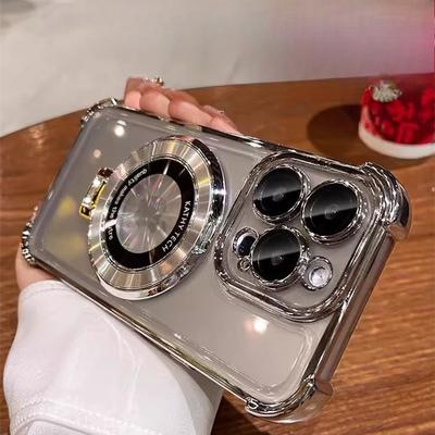 Galvanisieren Vier Ecken Airbags Geeignet für iPhone 15 Pro Handyhülle Apple 16 Space Magnetische Halterung Set Vollständig einschließend I14
