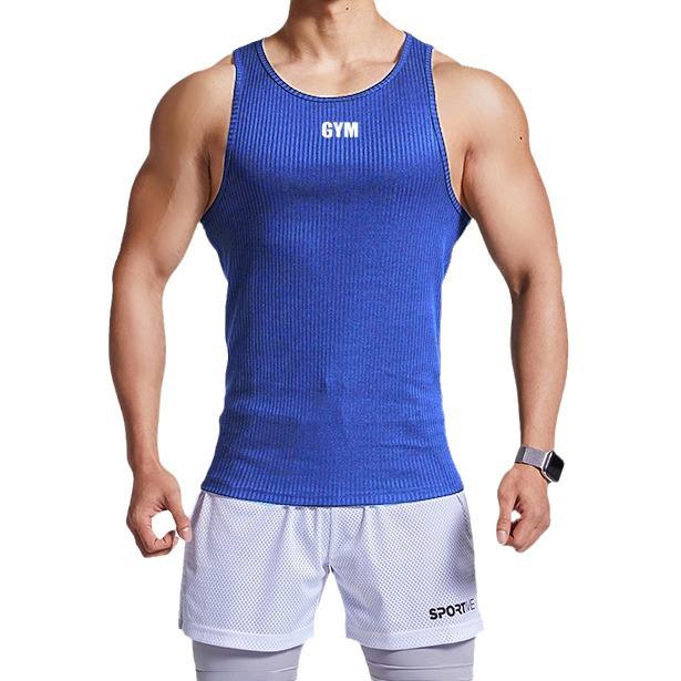 Men's 2024 High-End Breathable Y-Back Sleeveless Tank Top for Outdoor Running and Casual Sports