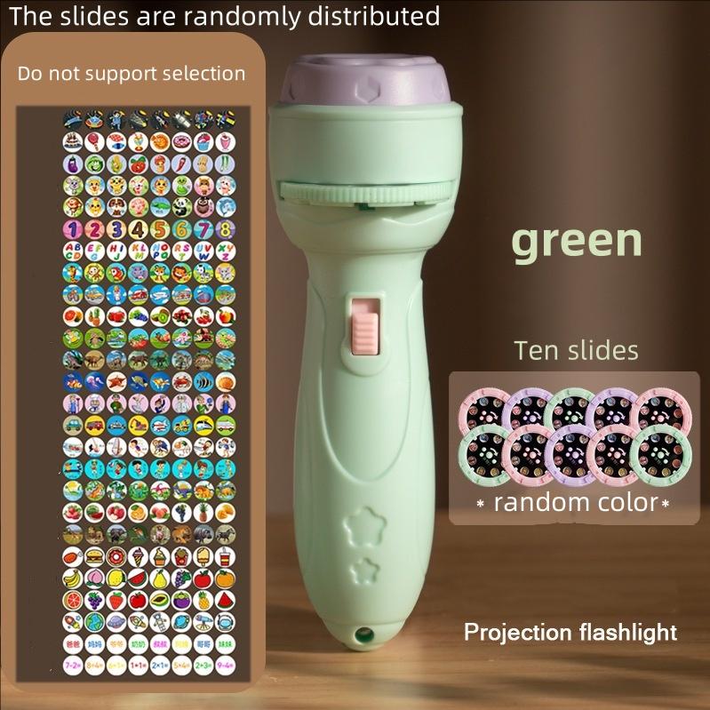 Projector Flashlight Early Education Educational Development Toy Children's Enlightenment Luminous Toy Cartoon Pattern Projector