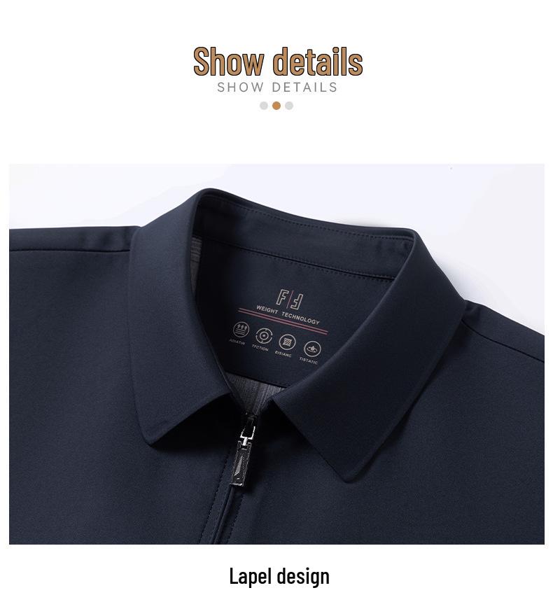 Men's Spring/Autumn Lapel Jacket: Middle-Aged Business Casual Slim-Fit Coat
