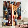 2pcs,Curtains Cute Christmas Reindeer Holiday Season (2) Modern Curtains Yarn Curtains Art Deco Festive Decorative for Kitchen