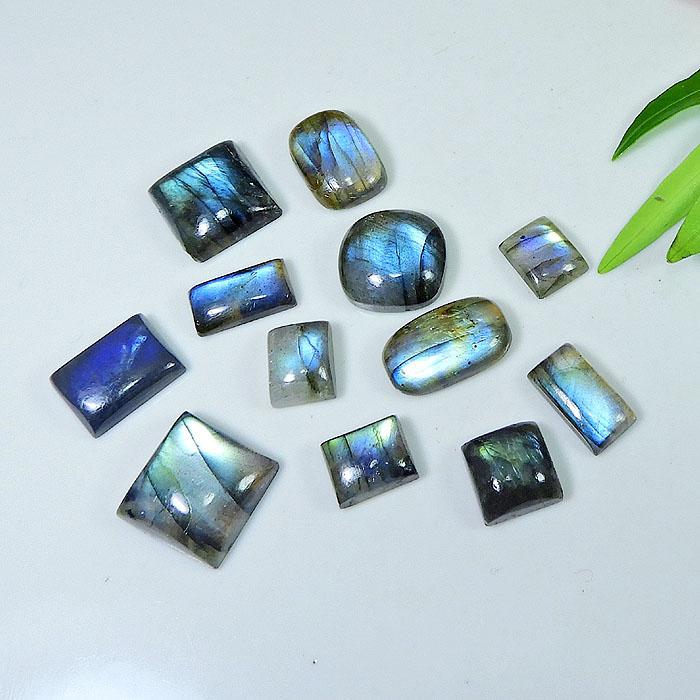 Rainbow Blue Labradorite Octagon Cabochon 10-14MM Loose Gemstone 12Pcs Lot LM-1129