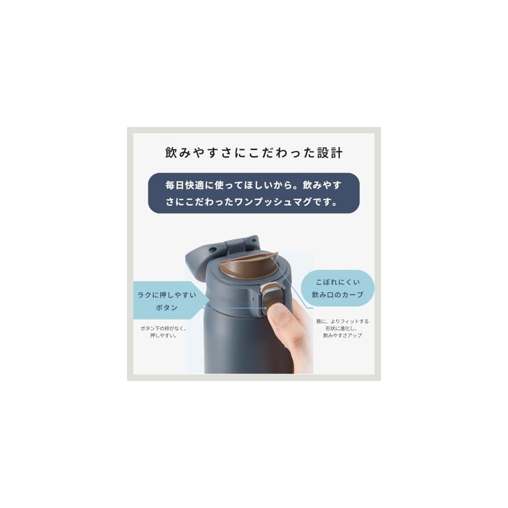 [Integrated Gasket & Dishwasher Safe] Tiger Corporation Water Bottle 750ml One-Push Stainless Steel