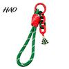 Festive Bag Accessory Christmas Wristlet Keychain, Braided Rope Keychain with Santa Snowman Mobile Decoration Pendant Reindeer Charm, Decorative
