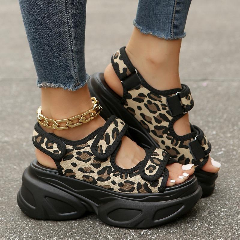 New Ladies Muffin Velcro Platform Sandals