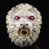 New Domineering Men's Ring Creative Lion Head Shape European and American