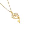 Korean Style Luxury Diamond Dolphin Necklace Women's Elegant Design Non-Fading Clavicle Chain
