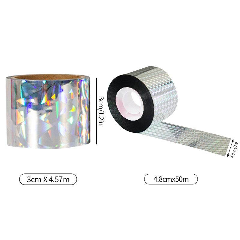 Double Sided Reflective Bird Repellent Tape Pond Orchard Anti-Bird Colored Ribbon Balcony Bird Guard Laser Bird Repellent 50/80M