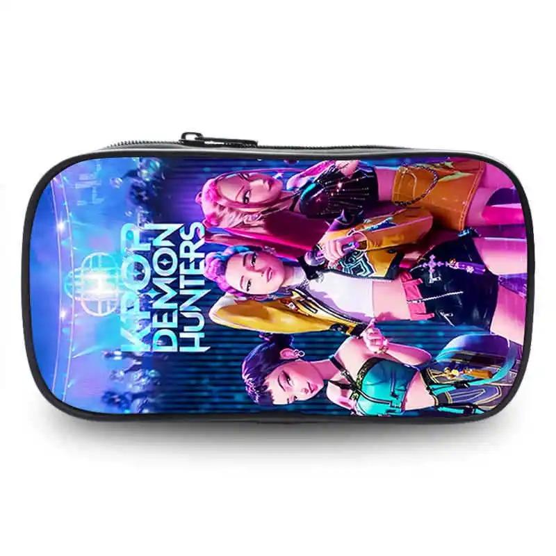 KPop Demon Hunters Pencil Case Anime Print Peripheral Pen Pouch Cartoon Student Stationery Storage Bags Back To School Gifts New