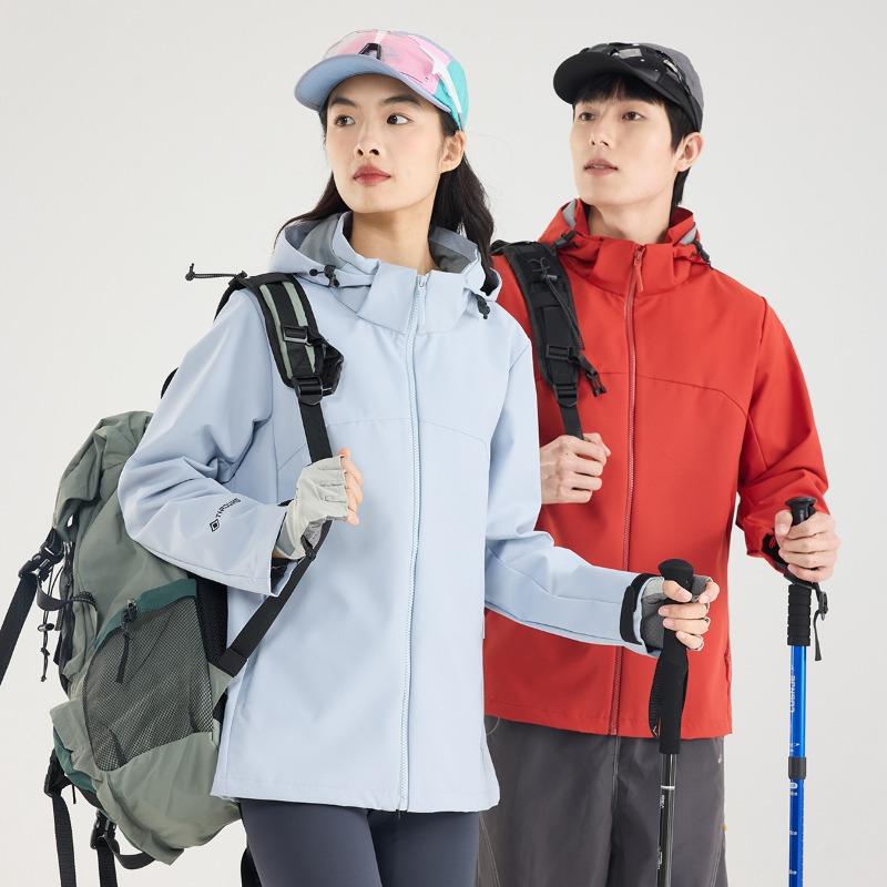 Women's Windproof and Waterproof Jacket Insulated Shells Raincoat Interchange Jacket with Hood Outdoor Hiking