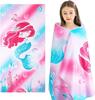 Magic Mermaid Beach Towel for Girls, Colorful Ocean Princess Art Quick-Dry Sand-Free Microfiber Bath Towel for Pool and Travel