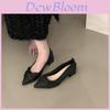Pointed Toe Shoes With Solid Color And Pleated Design For Casual Daily Wear