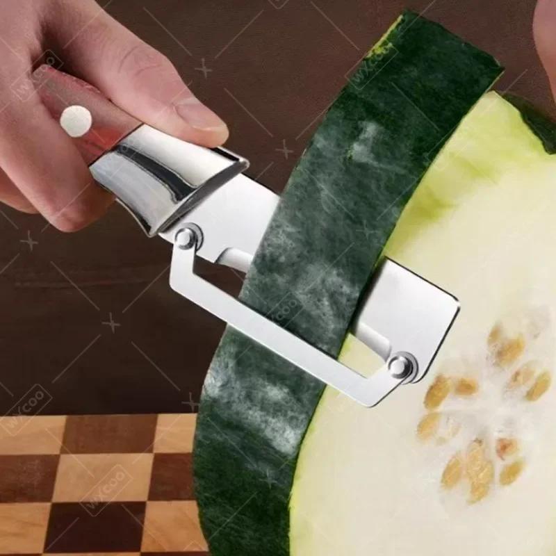 Küchenspezifischer Schäler Multifunktioneller Edelstahl-Gemüseschäler zum Schneiden von Zwiebeln Obst Melone Zuckerrohr Schabwerkzeuge