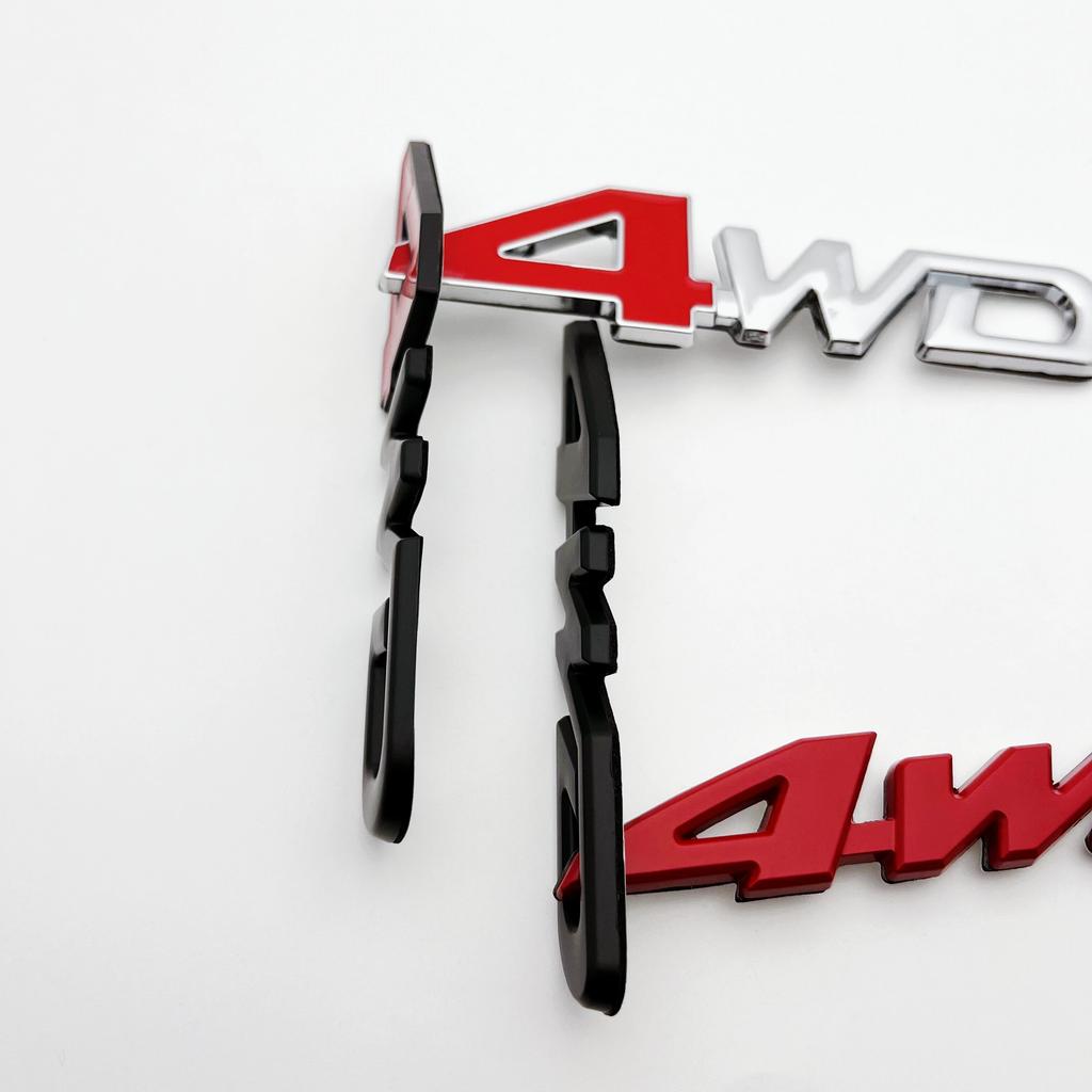 AAXH1 4WD Logo 3D Metal Sticker For Prius I20 I40 Tucson Compass Renegade Patriot Wrangler Car Wing Fender Rear Trunk Badge Emblem