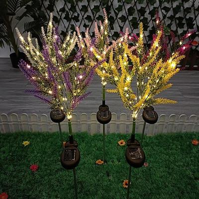 Lavanda solare all'esterno del giardino Luci del prato Fiori finti Luce del percorso per la decorazione delle vacanze di nozze nel cortile di Natale