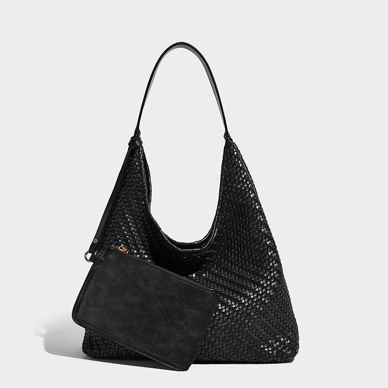 Lazy Style Hand Woven Tote Bag, High-end and Fashionable, Versatile Handbag, Large Capacity Shoulder Bag