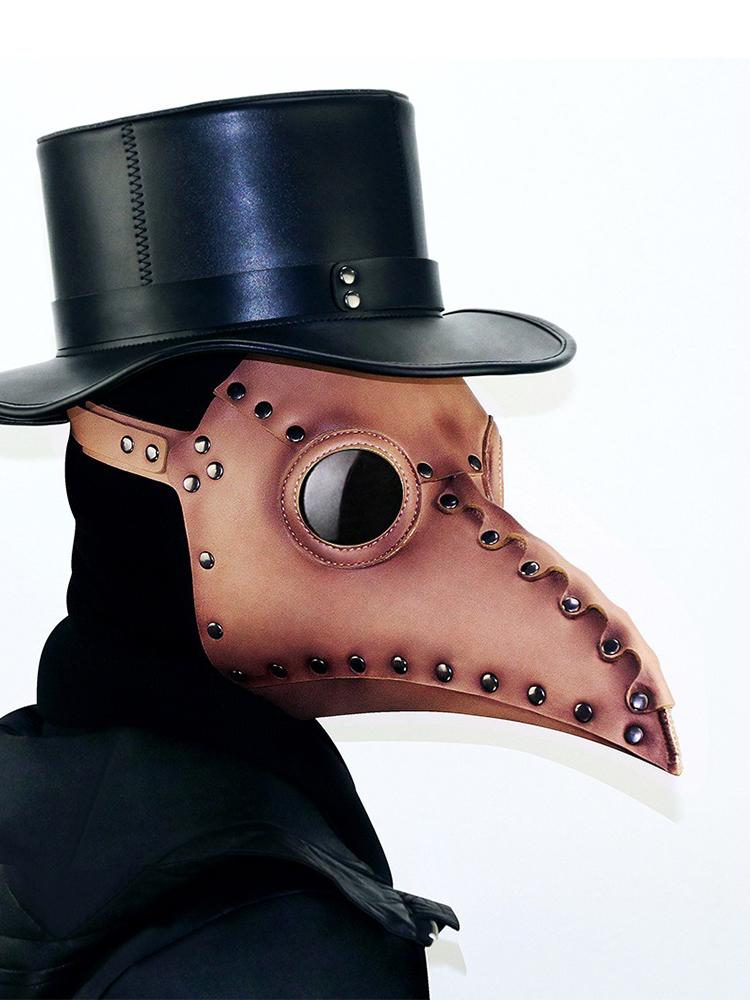 Grappig Middeleeuws Pestdoktersmasker Leer Zwart Snavelmasker Dokter Halloweenmasker Steampunk PU Vogels Cosplay Doctour De Peste