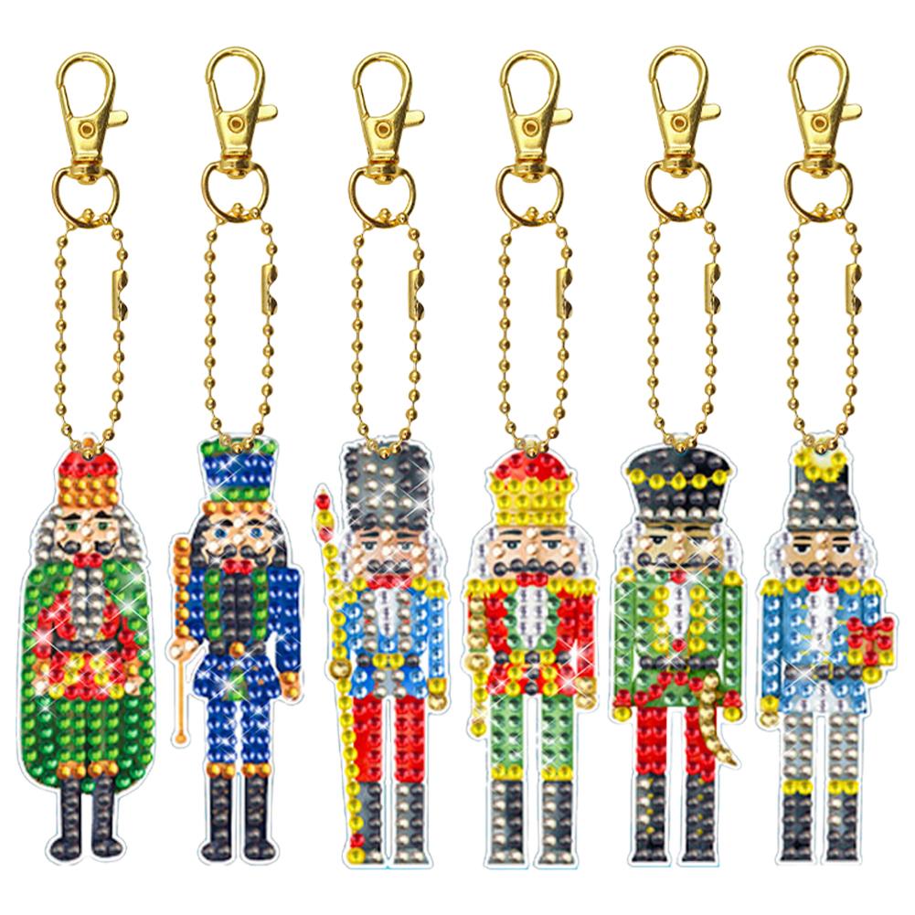 New Full Drill DIY Keychain Diamond Painting Pendant Diamond Mosaic Embroidery Kit Cute Bee Backpack Ornament Gift 5-6Pcs/set