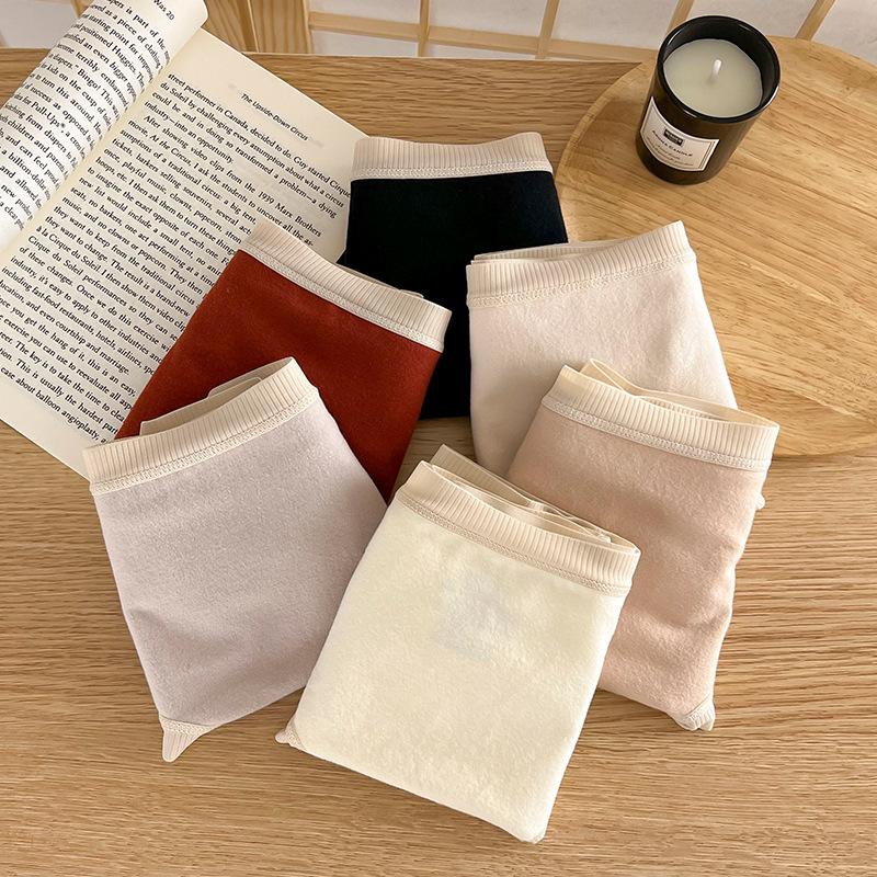 Damen Herbst- und Winterwarme Baumwolle Antibakterielle Weiche Unterwäsche mit mittlerer Taille