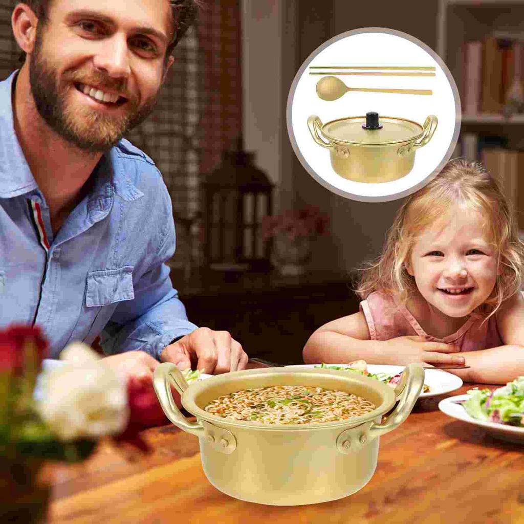 Prémiový hliníkový hrnec na instantní nudle Nádobí s rukojetí Nepřilnavý Odolný proti korozi Korejská polévka ramen pro grilování