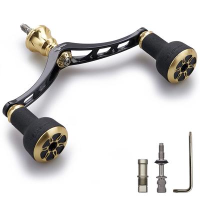 Cabo de carretel HEIGHTEN 98mm para carretel giratório universal SHIMANO DAIWA série TPE (Preto e dourado) (482)