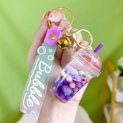 Acrylic Luminous Oil-infused Sugar-soya Milk Tea Cup Keychain 1ml