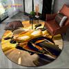 3D Retro Vintage Motorcycle Cartoon Round Area Carpet Rug for Living Room Bedroom Kid Playroom Decor,Pet Area Rug Non-slip Gift