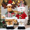 Santa Claus Telescopic Doll New Christmas Snowman Xmas Ornament Cute Knitted Elk Doll