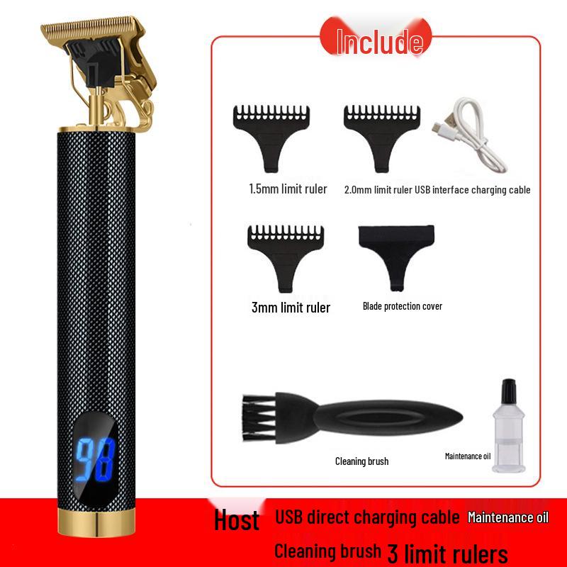 T9 Bald Electric Hair Clipper - Professional Rechargeable Engraving & Oil Head Shaver