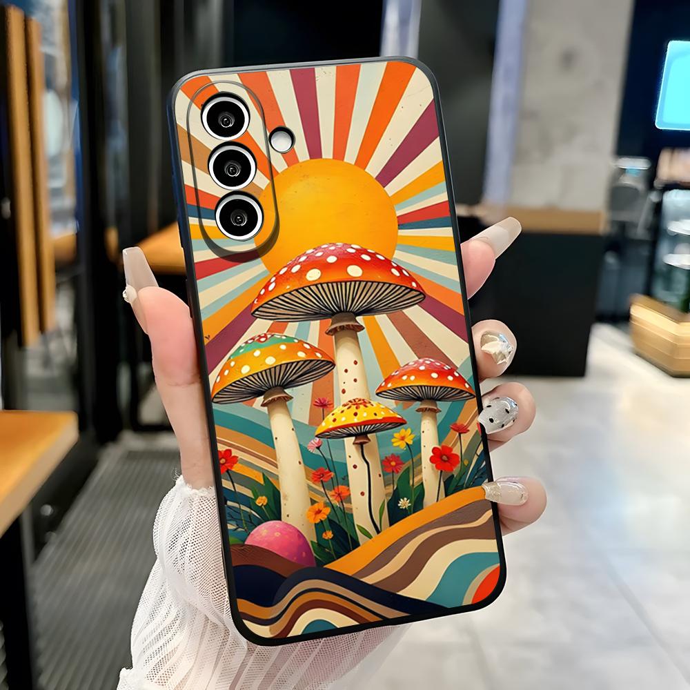 Colorful Mushroom Phone Case For Samsung A25 A13 A33 5G A54 A36 A35 A56 A52 A14 Shockproof Soft Cover