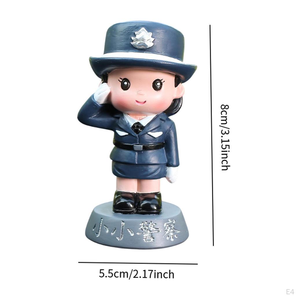 Police -class Statue Cake Topper Sweet Collection Resin Figure Tiny People Model for Sidewalk in The