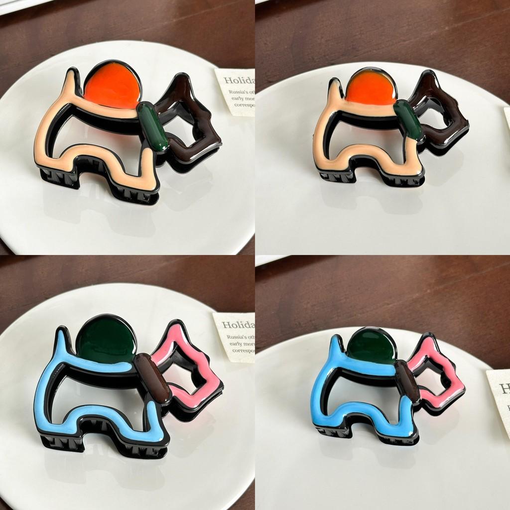 Fashionable Plastic And Resin Dog Hair Claw Clip In Chic Macaron Shades