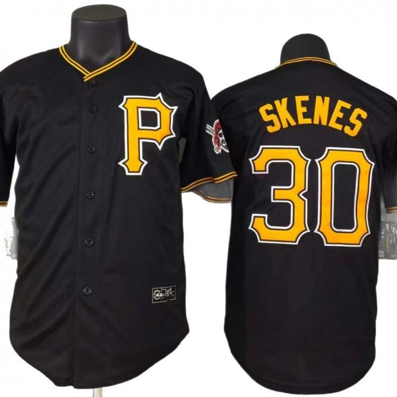 Black Baseball Jersey Unisex Short Sleeve With Embroidered Number 30 Team Sportswear Casual Wear