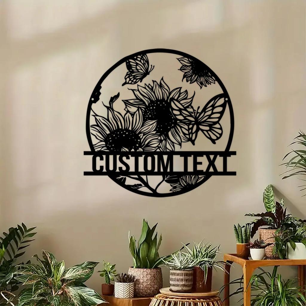 Metal Garden Stake Sign, Custom Name Flower Decor, Yard Art Stake, Personalized Garden Ornament, Outdoor Metal Plant Marker