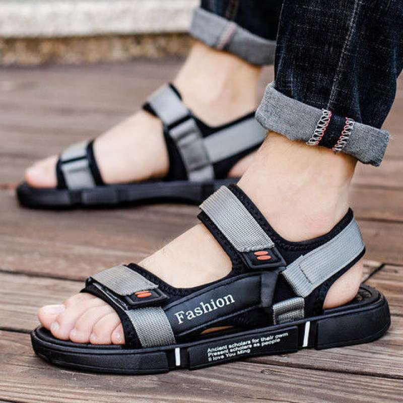 Summer new men's sandals men's trend casual black youth driving waterproof beach shoes dual-purpose cool slippers men