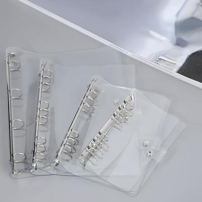 1pc A5/A6 Binder Rings Journal with Clear Transparent Cover - Perfect for Loose Leaf Spiral Books!
