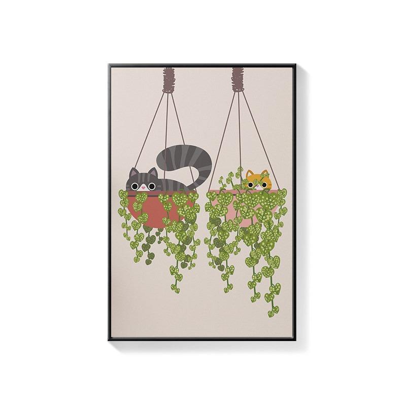 Bathroom Decorative Painting Cat American Retro Toilet Bathroom Canvas Painting Wall Art Poster for Modern Bathroom Home Decor