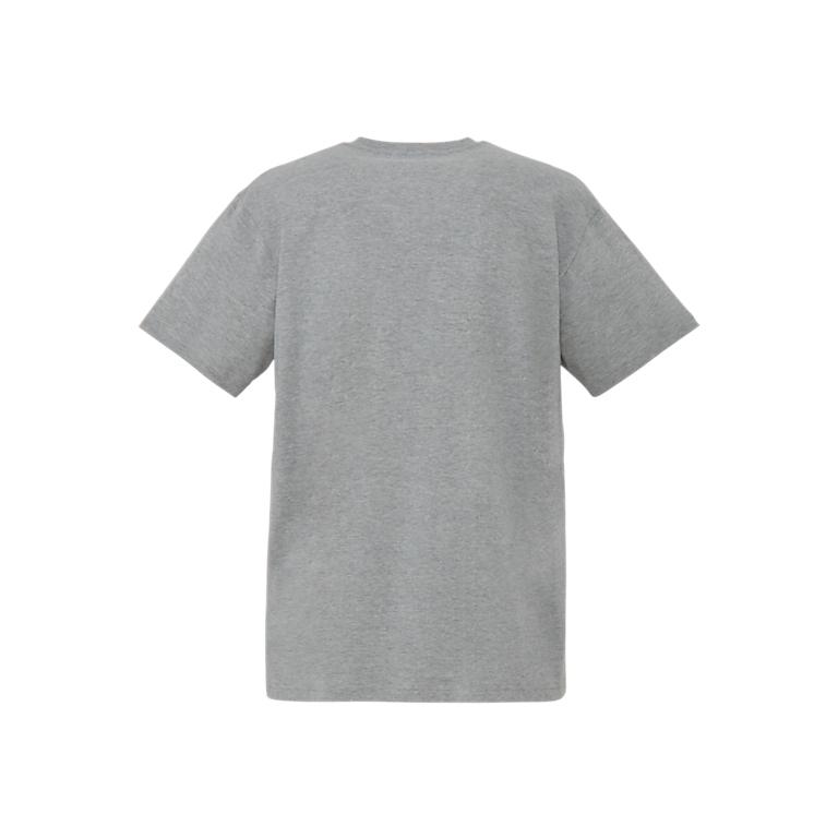Onitsuka Tiger Graphic Tee Short Sleeve Round Neck Solid Color Pullover T-Shirt Unisex tops Flower-Gray Blue 2183B605-020