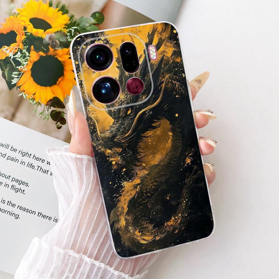 For Oppo Find X9 X9Pro Phone Case On Oppo Find X9 Pro Casing Cool Dragon Lion Tiger Cartoon Back Cover Clear Soft Silicone Coque