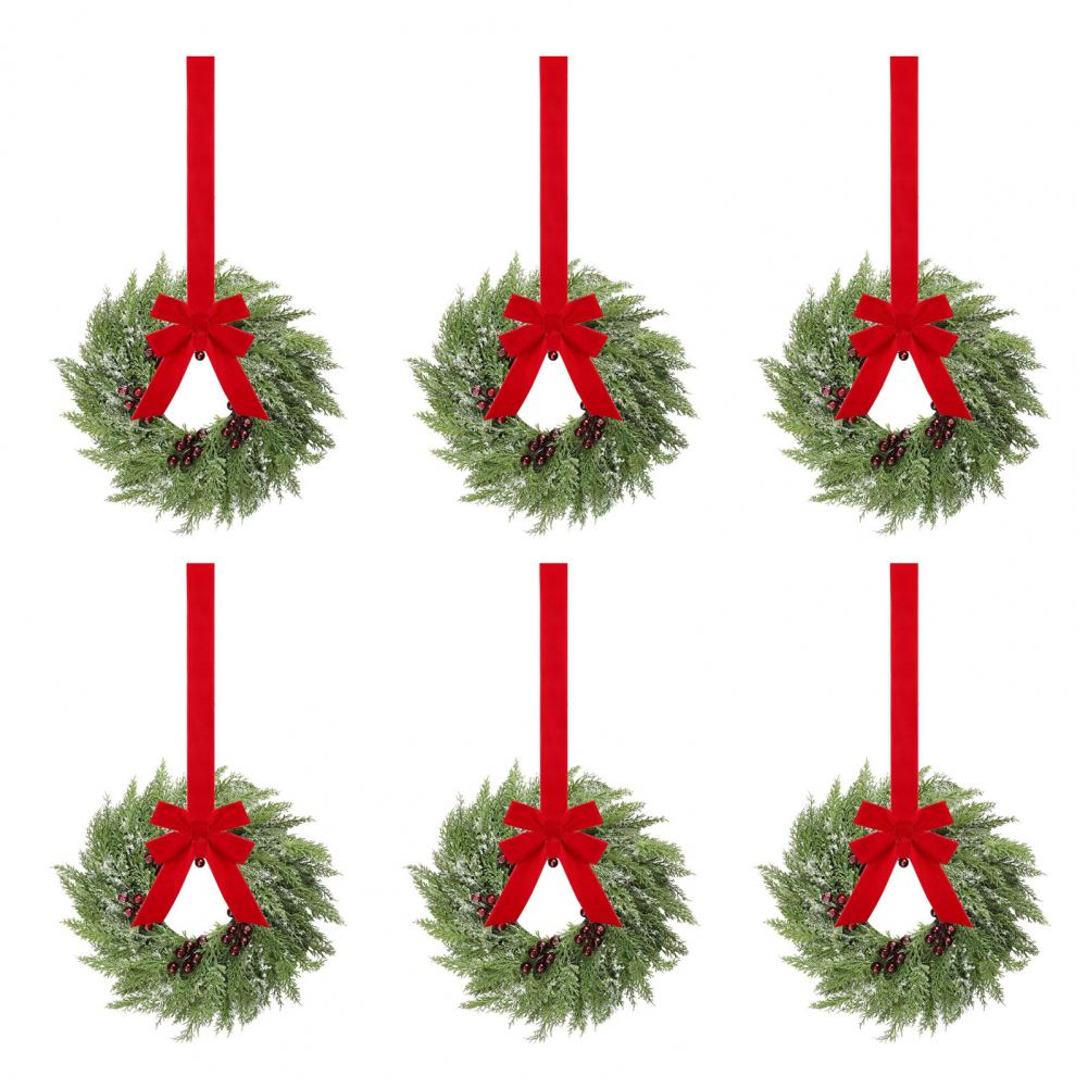 Classic Christmas Garland Christmas Wreath Decoration Festive 10 Inch Christmas Wreaths for Windows Kitchen Cabinets for Winter