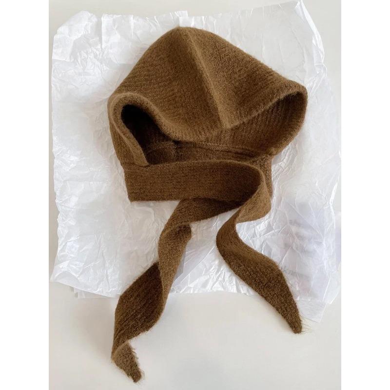 

Модные ретро-шапочки с бантом на ремне, женские корейские шапки-балаклавы с капюшоном, зимние ветрозащитные теплые шапки-бомбардировщики 55-60cm