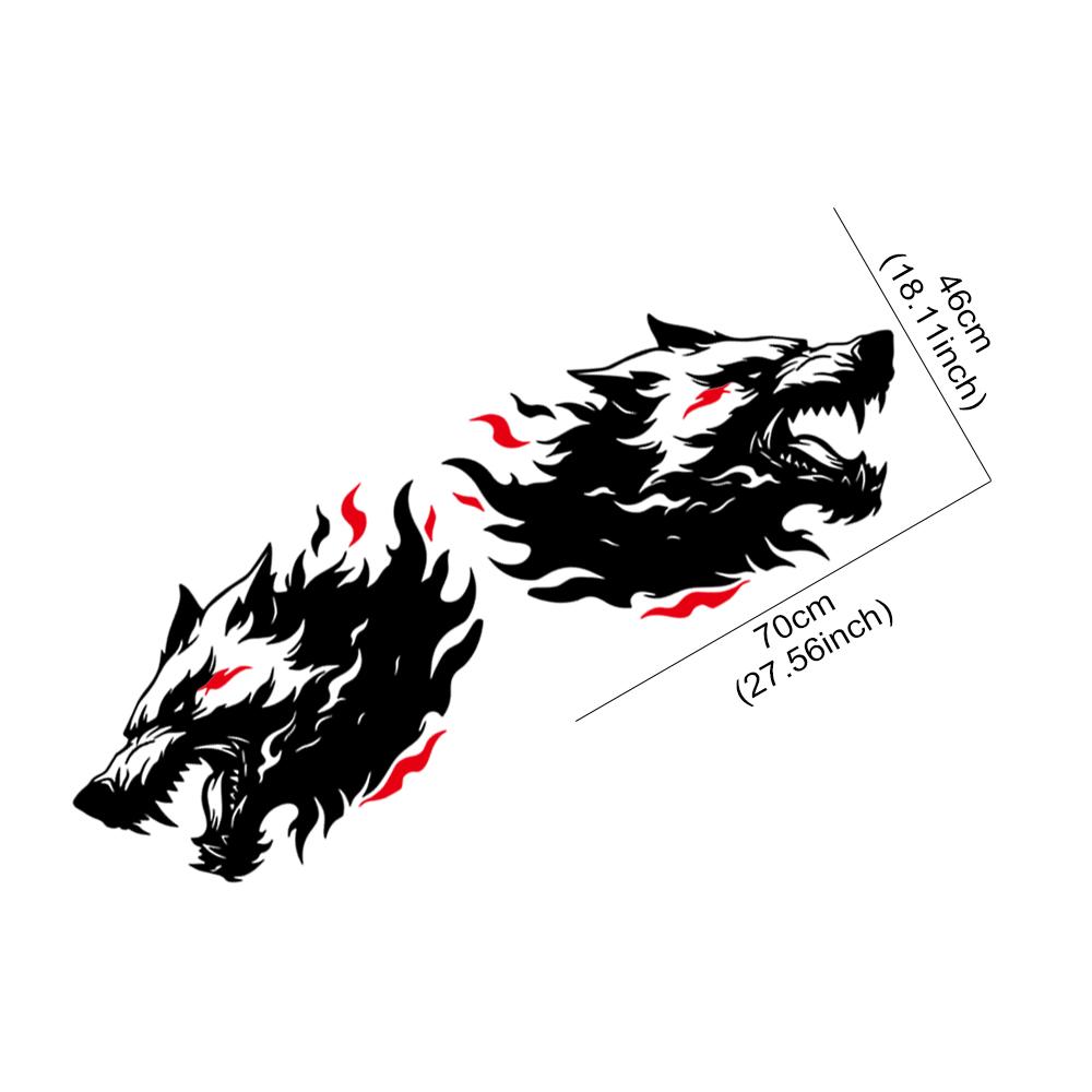 Ferocious Wolf Car Stickers Flame Shape Animal Pattern Car Side Door Vinyl Decals Self-Adhesive Auto Body Decoration Accessories