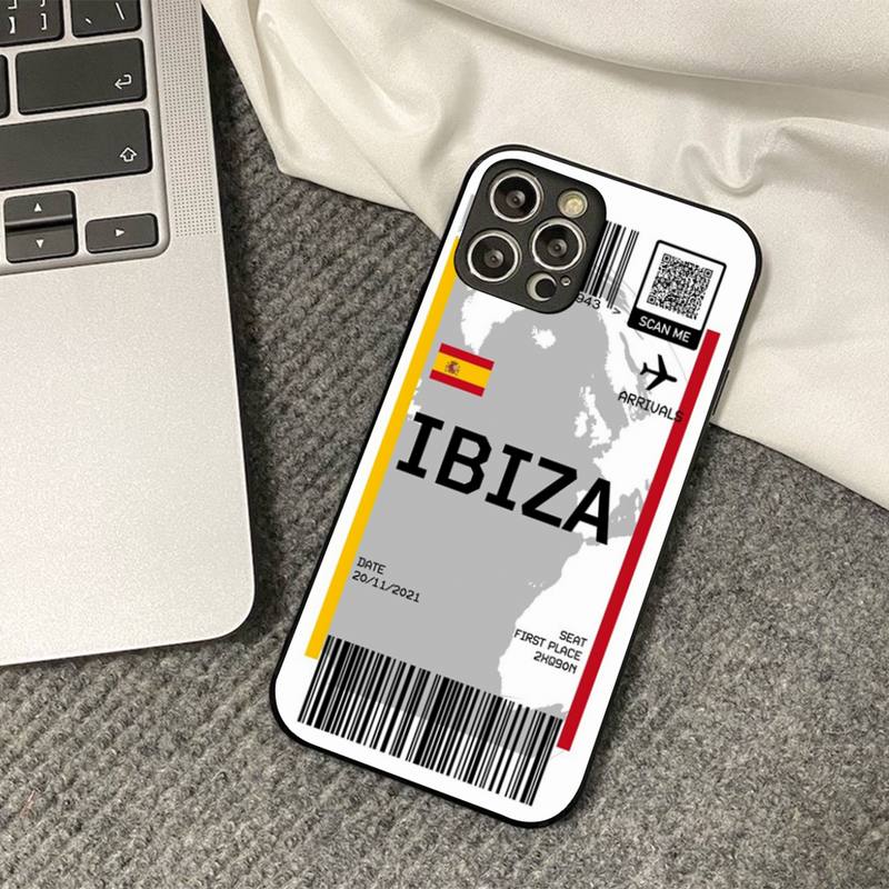 INS Light Ticket Airplane Phone Case for iPhone 11 12 13 mini pro XS MAX 8 7 6 6S Plus X 5S SE 2020 XR cover