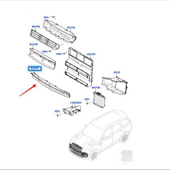 LR168397 Fits the 2023 Land Rover Range Rover Sport with a Lower Air Deflector.