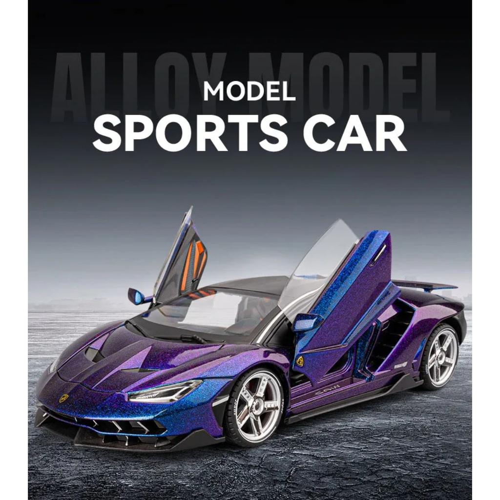 1/18 Lamborghini LP770 LP770-4 Alloy Sports Car Model Diecast Metal Track Racing Car Vehicles Model Sound and Light Simulation Kids Toy Gift