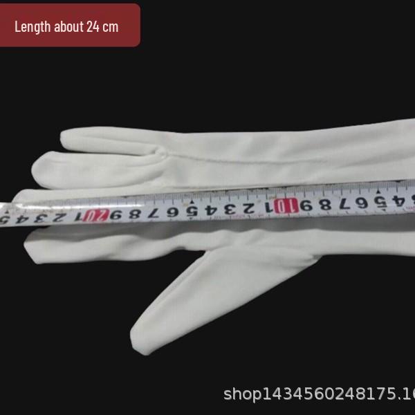White Unisex Nylon Parade Gloves: Wear-Resistant Formal Work Protection
