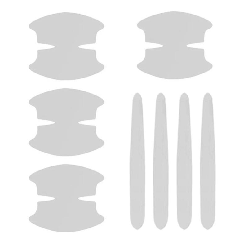 8Pcs Car Door Bowl Handle Sticker Invisible Car Exterior Decals Stickers Film
