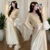 Spring 2026 Elegant Maternity Sling Dress & Cardigan Set