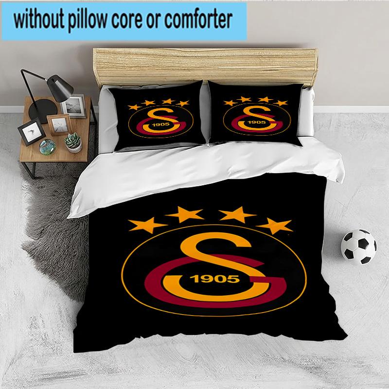 Emblema del Galatasaray Football Club Set Biancheria da Letto 3 Pezzi, Ideale per 1 Copripiumino e 2 Federe Perfetto come Regalo per Fan, Ideale per Camera da Letto, Dormitorio